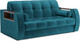 Миниатюра изображения товара Диван Mebel-Ars Аккордеон Барон №3 НПБ 140x200 (бархат синий/зеленый Star Velvet 43 Black Green)