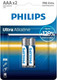 Миниатюра изображения товара Комплект батареек Philips Ultra Alkaline AAA LR03 (2шт)