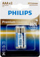 Миниатюра изображения товара Комплект батареек Philips Premium Alkaline AAA LR03 (2шт)