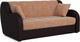 Миниатюра изображения товара Диван Mebel-Ars Аккордеон Барон ППУ 120x200 (бежевый кордрой/экокожа коричневый)