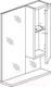 Миниатюра изображения товара Шкаф с зеркалом для ванной СанитаМебель Ларч 11.520 (правый)
