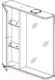 Миниатюра изображения товара Шкаф с зеркалом для ванной СанитаМебель Камелия-11.70 Д2 (левый, белый)