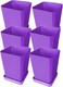 Миниатюра изображения товара Набор горшков для рассады Чипполино АРТ0335 с выдвижным дном, многоразовый (фиолетовый)