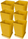 Миниатюра изображения товара Набор горшков для рассады Чипполино АРТ0335 с выдвижным дном, многоразовый (желтый)