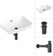 Миниатюра изображения товара Умывальник Lauter 21441B + клапан 21190B + сифон 21635B (черный матовый)