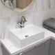 Миниатюра изображения товара Умывальник Lauter 21344 + клапан 21190W + сифон 21635W (белый матовый)