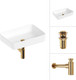 Миниатюра изображения товара Умывальник Lauter 21487-50 + клапан 21190G + сифон 21635G (золото)