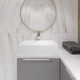 Миниатюра изображения товара Умывальник Lauter 21518-1 + клапан 21190W + сифон 21635W (белый матовый)