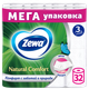 Миниатюра изображения товара Туалетная бумага Zewa Natural Comfort 3-х слойная (32рул)