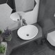 Миниатюра изображения товара Умывальник Lauter 21652 + клапан 21190B + сифон 21635B (черный матовый)