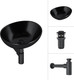 Миниатюра изображения товара Умывальник Lauter 21652-A + клапан 21190B + сифон 21635B (черный матовый)