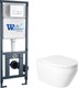 Миниатюра изображения товара Унитаз подвесной с инсталляцией Saniteco KW-9009W + 410 + 410 SE CR