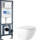 Миниатюра изображения товара Унитаз подвесной с инсталляцией Saniteco KW-9003W + 410 + 410 SE CR