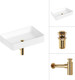 Миниатюра изображения товара Умывальник Lauter 21842 + клапан 21190G + сифон 21635G (золото)