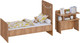 Миниатюра изображения товара Детская кровать-трансформер Polini Kids Ameli 1150 / 0002759.174 (белый/дуб крафт золотой)
