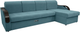 Миниатюра изображения товара Диван угловой Сириус Лидер-6 с оттоманкой ППУ 300x165 (Eva 21 велюр зеленый)
