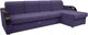 Миниатюра изображения товара Диван угловой Сириус Лидер-6 с оттоманкой ППУ 300x165 (Eva 31 велюр фиолетовый)