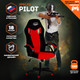 Миниатюра изображения товара Кресло геймерское Tetchair Pilot флок/ткань (черный/черный/красный)