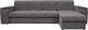 Миниатюра изображения товара Диван угловой Сириус Лидер-13 с оттоманкой ППУ 330x165 (Eva 07 велюр темно-серый)
