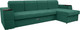 Миниатюра изображения товара Диван угловой Сириус Лидер-13 с оттоманкой ППУ 330x165 (Eva 30 велюр зеленый)