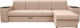Миниатюра изображения товара Диван угловой Сириус Лидер-13 с оттоманкой ППУ 330x165 (Eva 33 велюр светло-коричневый)