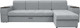Миниатюра изображения товара Диван угловой Сириус Лидер-13 с оттоманкой НПБ 330x165 (Eva 09 велюр светло-серый)