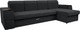 Миниатюра изображения товара Диван угловой Сириус Лидер-13 с оттоманкой НПБ 330x165 (Eva 11 велюр черный)