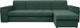 Миниатюра изображения товара Диван угловой Сириус Лидер-13 с оттоманкой НПБ 330x165 (Eva 19 велюр темно-зеленый)