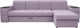 Миниатюра изображения товара Диван угловой Сириус Лидер-13 с оттоманкой ППУ 330x165 (Eva 13 велюр светло-фиолетовый)