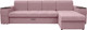 Миниатюра изображения товара Диван угловой Сириус Лидер-13 с оттоманкой ППУ 330x165 (Eva 14 велюр темно-розовый)