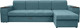 Миниатюра изображения товара Диван угловой Сириус Лидер-13 с оттоманкой ППУ 330x165 (Eva 21 велюр зеленый)