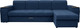 Миниатюра изображения товара Диван угловой Сириус Лидер-13 с оттоманкой ППУ 330x165 (Eva 22 велюр синий)