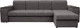 Миниатюра изображения товара Диван угловой Сириус Лидер-13 с оттоманкой ППУ 330x165 (Eva 24 велюр темно-серый)
