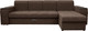 Миниатюра изображения товара Диван угловой Сириус Лидер-13 с оттоманкой ППУ 330x165 (Eva 27 велюр коричневый)