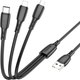 Миниатюра изображения товара Кабель Borofone BX71 3в1 Lightning+Micro+Type-C (1м, черный)