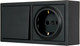 Миниатюра изображения товара Блок выключатель+розетка Lezard Leto 752-4200-170BAP (черный бархат)