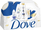 Миниатюра изображения товара Набор косметики для тела и волос Dove Нежнее к твоей коже Шампунь+Гель д/душа+Дезодорант+Крем д/рук (2x250мл+50мл+50мл, с косметичкой)