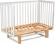 Миниатюра изображения товара Детская кроватка Polini Kids Simple 341 с маятником / 0003167-17 (белый/натуральный)