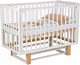 Миниатюра изображения товара Детская кроватка Polini Kids Simple 341 с маятником / 0003167-17 (белый/натуральный)