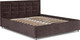 Миниатюра изображения товара Полуторная кровать Mebel-Ars Версаль 140 (бархат шоколадный Star Velvet 60 Coffee)