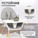 Миниатюра изображения товара Стульчик для кормления Solmax&Kids HW99643 (белый/серый)