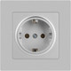 Миниатюра изображения товара Розетка INTRO Accent 6-202-03 / Б0063686 (алюминий)
