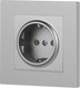 Миниатюра изображения товара Розетка INTRO Accent 6-202-03 / Б0063686 (алюминий)