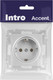 Миниатюра изображения товара Розетка INTRO Accent 6-202-03 / Б0063686 (алюминий)