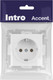 Миниатюра изображения товара Розетка INTRO Accent 6-202-01М / Б0063681 (белый матовый)