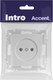 Миниатюра изображения товара Розетка INTRO Accent 6-201-03 / Б0063661 (алюминий)