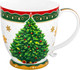 Миниатюра изображения товара Кружка Elan Gallery Новогодняя елка / 420683 (зеленый/узор New Bone China)