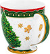 Миниатюра изображения товара Кружка Elan Gallery Новогодняя елка / 420683 (зеленый/узор New Bone China)