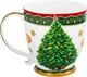 Миниатюра изображения товара Кружка Elan Gallery Новогодняя елка / 420683 (зеленый/узор New Bone China)
