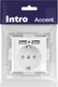 Миниатюра изображения товара Розетка INTRO Accent 6-410-01М / Б0063691 (белый матовый)